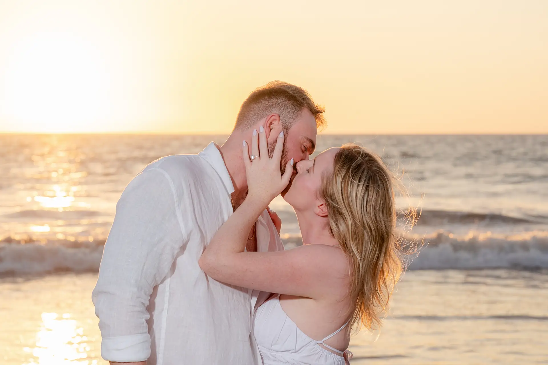Puerto Vallarta proposal couple at sunset beach